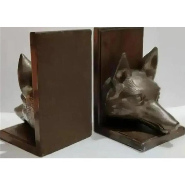 Sarreid Ltd. Pair of 1970s Sarreid Ltd. Brass Fox Head Bookends For Sale - Image 4 of 7