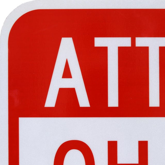 Red Attention: Nevermind IX - Original Contemporary Street Sign Sculpture by Scott Froschauer For Sale - Image 8 of 10