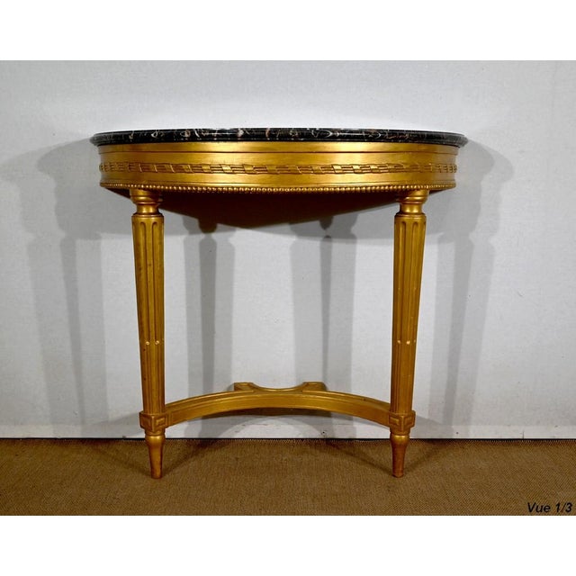 Louis XVI Style Console Table in Marble and Golden Wood For Sale - Image 17 of 18