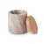 Contemporary San Marino Cotton Jar, Beige Marble & Wood For Sale - Image 3 of 3