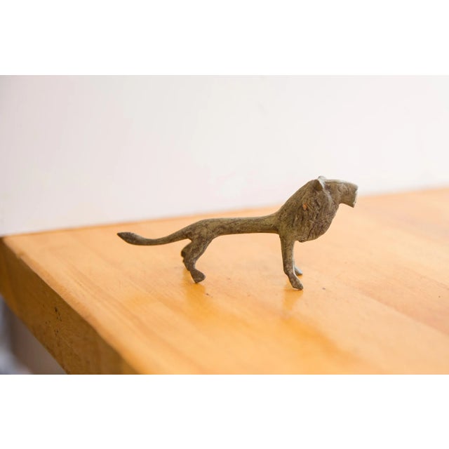 Old New House Vintage African Oxidized Lion For Sale - Image 4 of 5