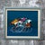 Vintage Post Modern Abstract Wall Art Painting Profesionally Framed and Signed by the Artist. Circa 1980s Signed Lefermet....