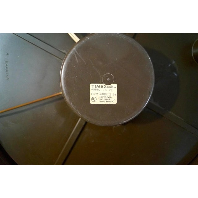 Brown 1940’s Industrial Era Mid-Century Modern Time Wall Clock For Sale - Image 8 of 9