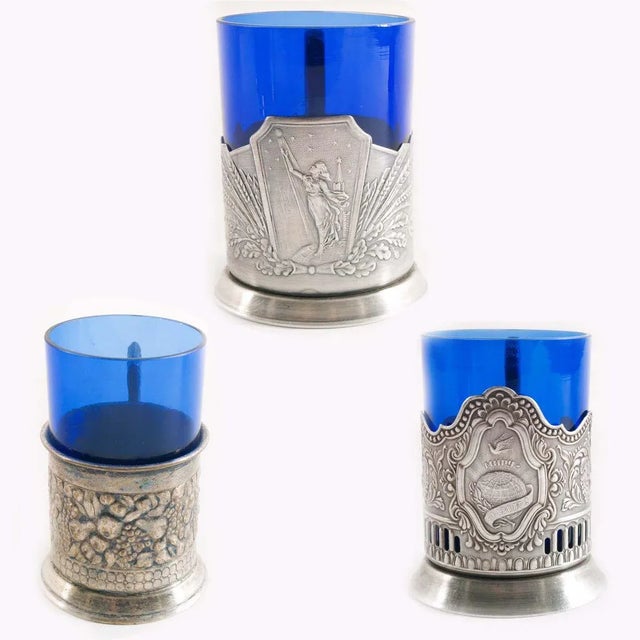 Antique Silver and Glass Tableware Set, Set of 11 For Sale - Image 6 of 7