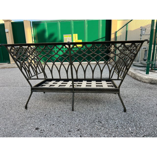 Charming Wrought Iron Patio Settee and Chair Style 2 Pieces For Sale - Image 14 of 18