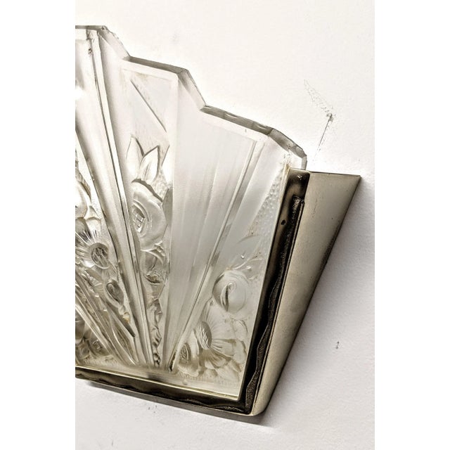 French Art Deco Wall Sconces signed by Verrerie des Hanots - a Pair For Sale In New York - Image 6 of 8