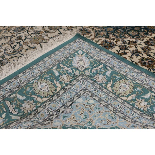 Textile Late 20th Century Vintage Turkish Silk Hereke Rug 06'07 X 09'08 For Sale - Image 7 of 10