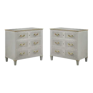 Pair of Dutch Transitional Painted Bedside Chests