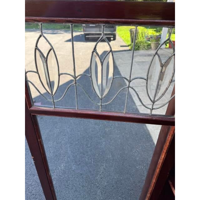 Antique Larkin 2 Door Mahogany Bookcase With Leaded Glass Doors For Sale - Image 17 of 18