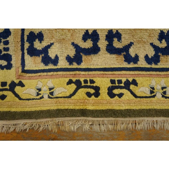 1775s Antique Ningxia Chinese Dragon Medallion Beige Hallway Runner Rug For Sale - Image 9 of 12