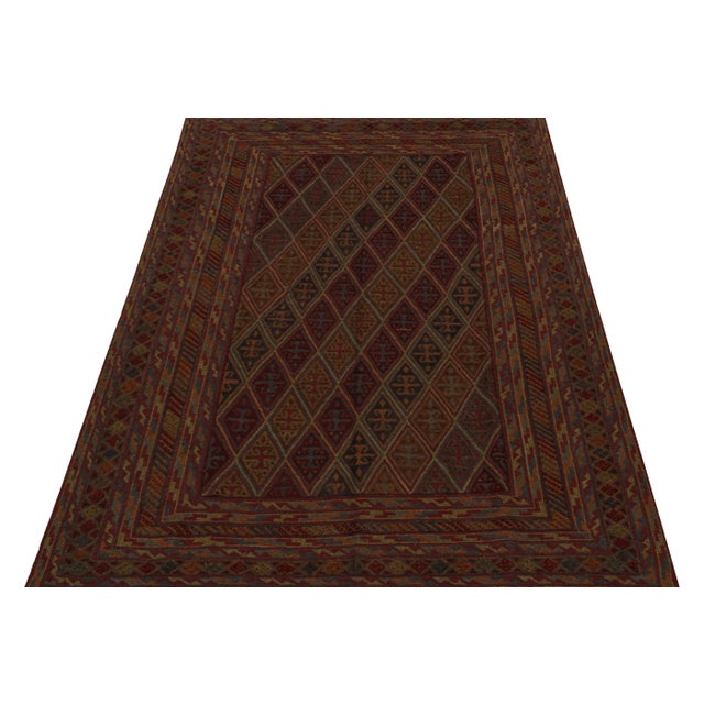 Tribal 1950s Vintage Afghan Tribal Rug in Red With Geometric Patterns, From Rug & Kilim For Sale - Image 3 of 8
