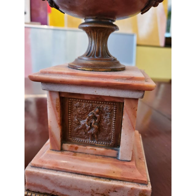 Grand Tour Antique Rouge Royall Marble & Bronze Grand Tour Urn For Sale - Image 3 of 12