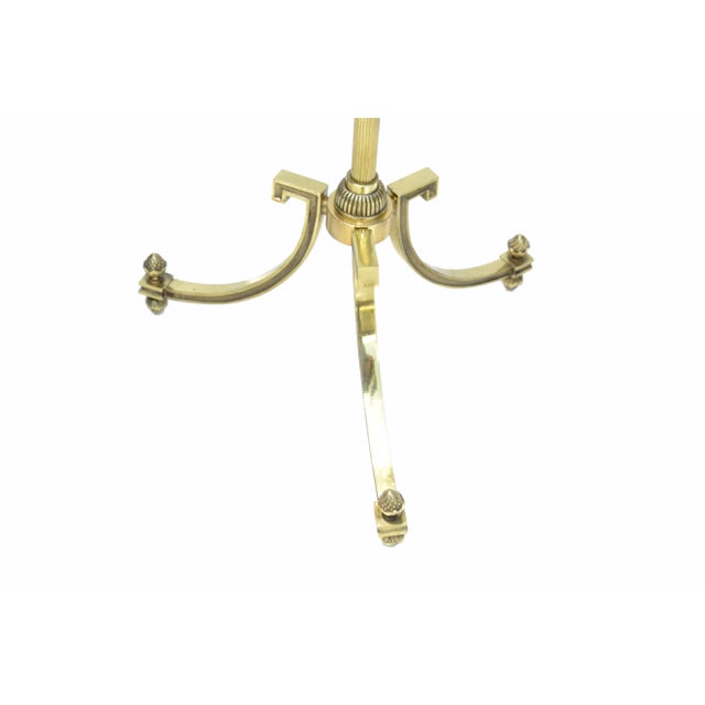 1940s Maison Baguès French Neoclassical Bronze Floor Lamp Acorn Tripod Base 1940s For Sale - Image 5 of 11