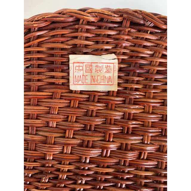 Vintage Woven Rattan Chicken Basket With Lid For Sale In San Antonio - Image 6 of 11