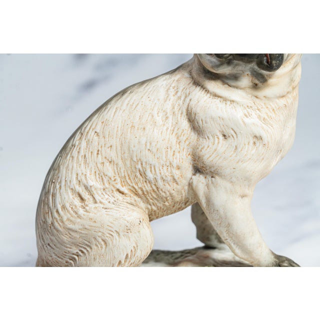 19th Century Amazing Antique Hand Painted English Pug Dog Porcelain Figurine Statue For Sale - Image 5 of 13