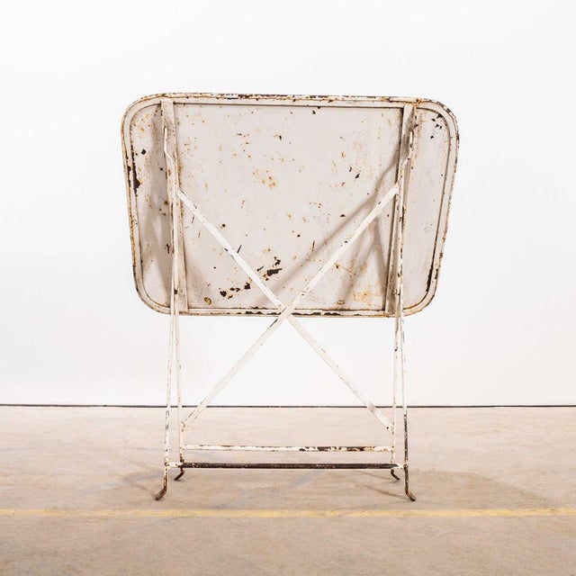 Vintage French White Rectangular Metal Folding Dining Table, 1950s For Sale - Image 9 of 10
