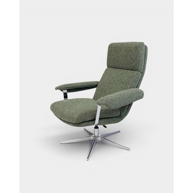 Ergonomic Lounge Chair in Green Wool Bouclé by Mood Copenhagen, 2010s For Sale - Image 10 of 10