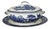 Vintage Blue and White Transferware Tureen and Underplate Marked Gilman & Co Sacavem, Portugal For Sale