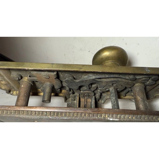 Large Antique Ornate Bronze Mortise Sargent Door Handle Knob Hardware Set Brass For Sale - Image 11 of 15