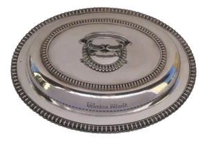 Elkington & Co Silver Plate Vegetable Entree Serving Piece from from Steam Paddle Boat c 1860 "Western World" -2 Pieces