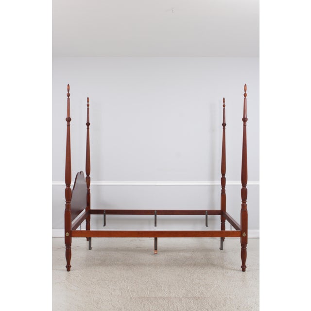 Traditional Eldred Wheeler Federal Style Cherry Queen Size Poster Bed For Sale - Image 3 of 15