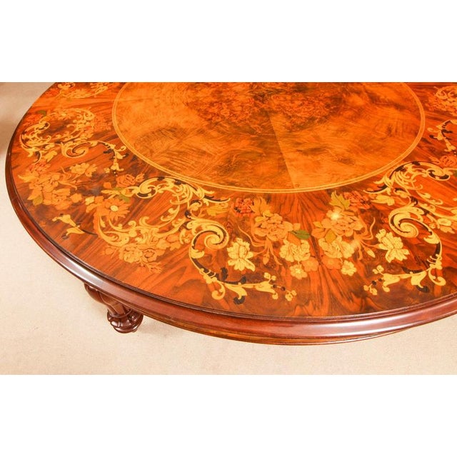Vintage Extendable Burr Walnut Dining Table, 1990s For Sale - Image 18 of 18