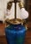 Ceramic Mid-Century French Blue Glazed Ceramic and Bronze Urn Table Lamp For Sale - Image 7 of 10