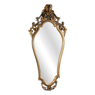 Italian Louis XV Style Lacquered and Gilded Mirror, 1950s For Sale