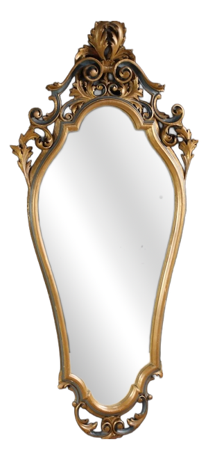 Italian Louis XV Style Lacquered and Gilded Mirror, 1950s
