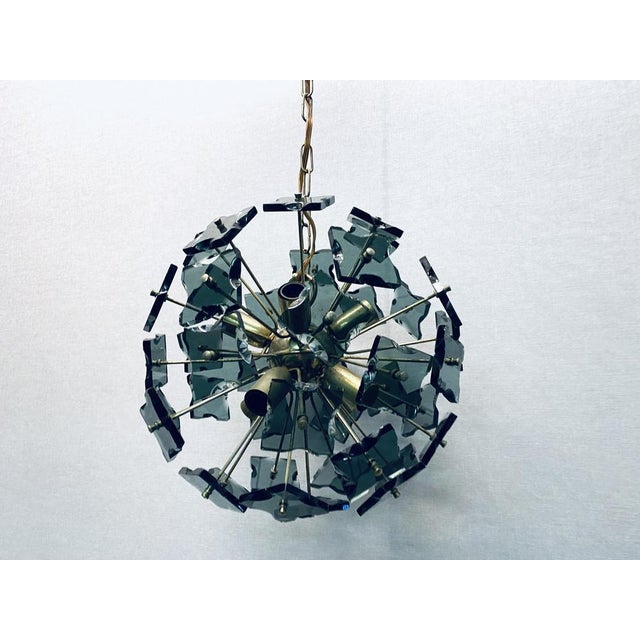 Fontana Arte Sputnik Italian Rauch-Murano Glass and Metal from Fontana Arte, 1960s For Sale - Image 4 of 18