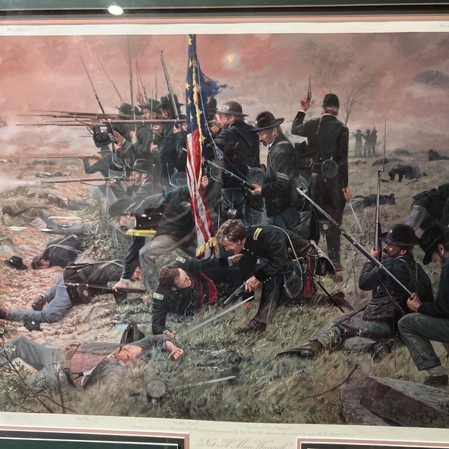 American 1990 Original Print Numbered Signed Framed by Dale Gallon Titled Not a Man Wavered For Sale - Image 3 of 12