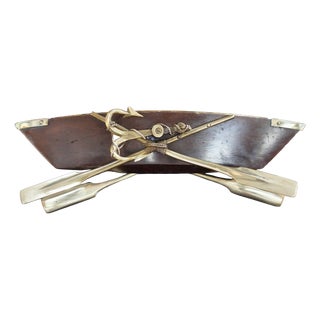 Antique Rowing Boat Cruet Centerpiece, 1900 For Sale