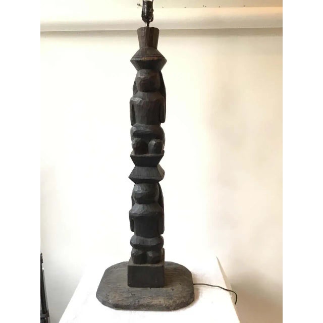 Wood 1960s Wood TOTEM Pole Lamp For Sale - Image 7 of 12