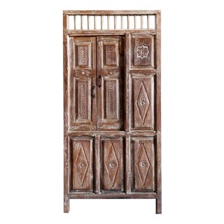 Eclaimed Carved Wood Garden Door — Rustic Architectural Statement 84x39 For Sale