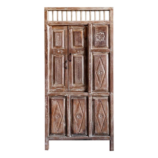 Eclaimed Carved Wood Garden Door — Rustic Architectural Statement 84x39 For Sale