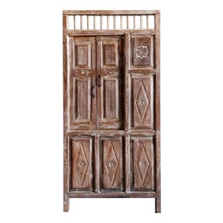 Midcentury Carved Wood Teak Door — Rustic Architectural Statement 84x39 For Sale