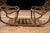 Antique Brass and Wood Folding Four-Passenger Lawn Glider Swing Salesman Sample For Sale - Image 10 of 13