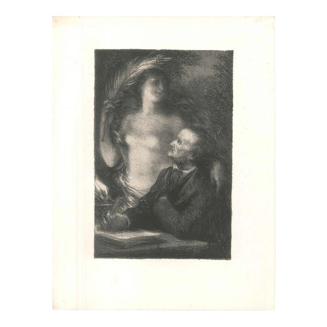 The Muse - Original Lithograph by Henri Fantin-Latour - 1886 1886 For Sale