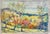 Yellow Vintage Impressionist Landscape Painting on Board With Trees, Framed, Mid-Century For Sale - Image 8 of 18