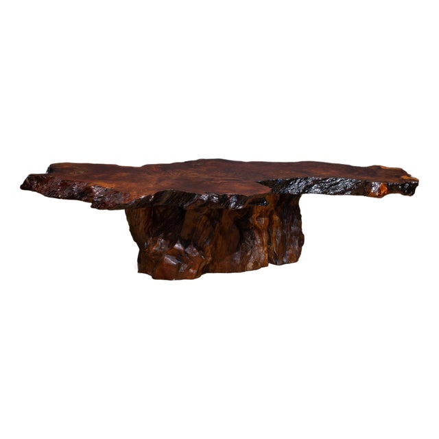 Vintage California Redwood Burl Coffee Table c.1960 For Sale