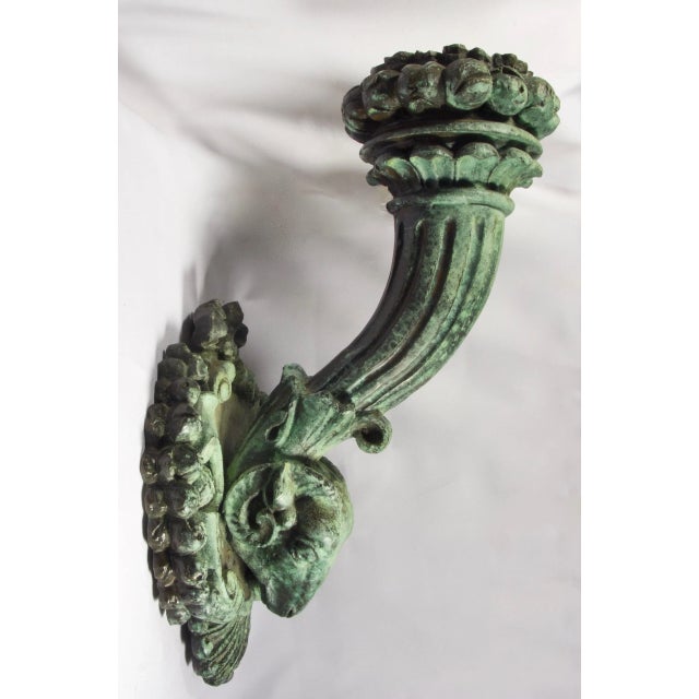 Metal Bronze Torch Sconce For Sale - Image 7 of 7