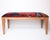 Antique Kazak Wool Rug Upholstered Bench, Rustic Tribal Accent Bench With Wooden Legs For Sale - Image 4 of 11