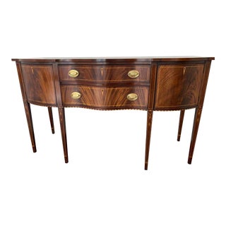 Henkel Harris Federal Sideboard in Flame Mahogany, Inlays and Brass Pulls For Sale