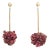 Vintage Raspberry Drop Earrings Pink Tourmaline Cluster 14k Yellow Gold 2" Drops - 2 Pieces For Sale