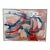 Vintage Midcentury Modern Abstract Expressionist Oil on Canvas Painting, Label From the Little Gallery, 1960s For Sale