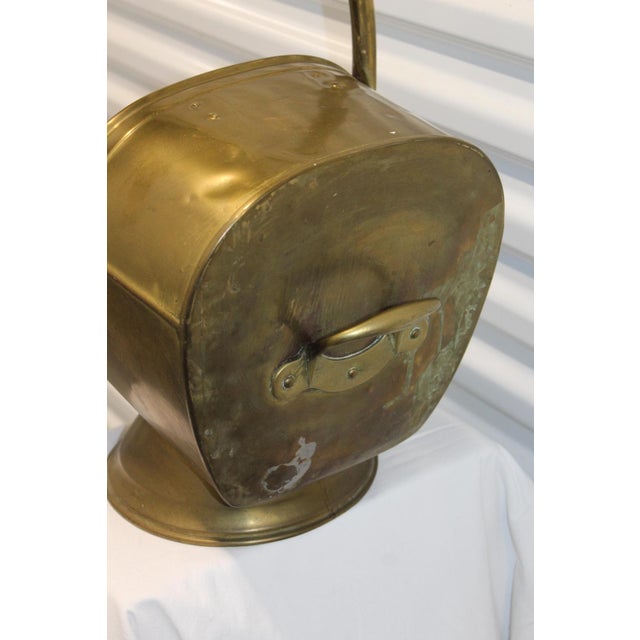 Brass Coal and Log Bucket with Handles For Sale - Image 10 of 15