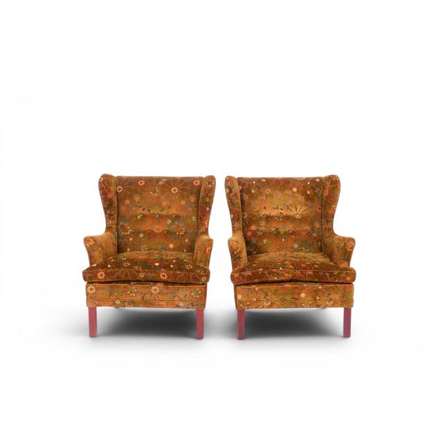 Pair of Original 1960s Floral Patterned Swedish Lounge Chairs by Ope Møbler For Sale In San Francisco - Image 6 of 6