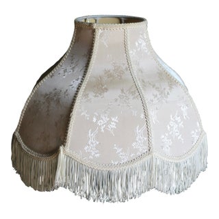 1970s Large Off White Fringe Lampshade For Sale