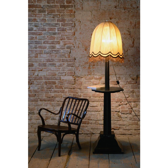 Art Deco Floor Lamp in Beech and Oak, Czech, 1910s For Sale - Image 12 of 14