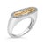 Contemporary 14K Yellow Gold Plated Sterling Silver Diamond Accent Infinity Ring - Size 7 For Sale - Image 3 of 6